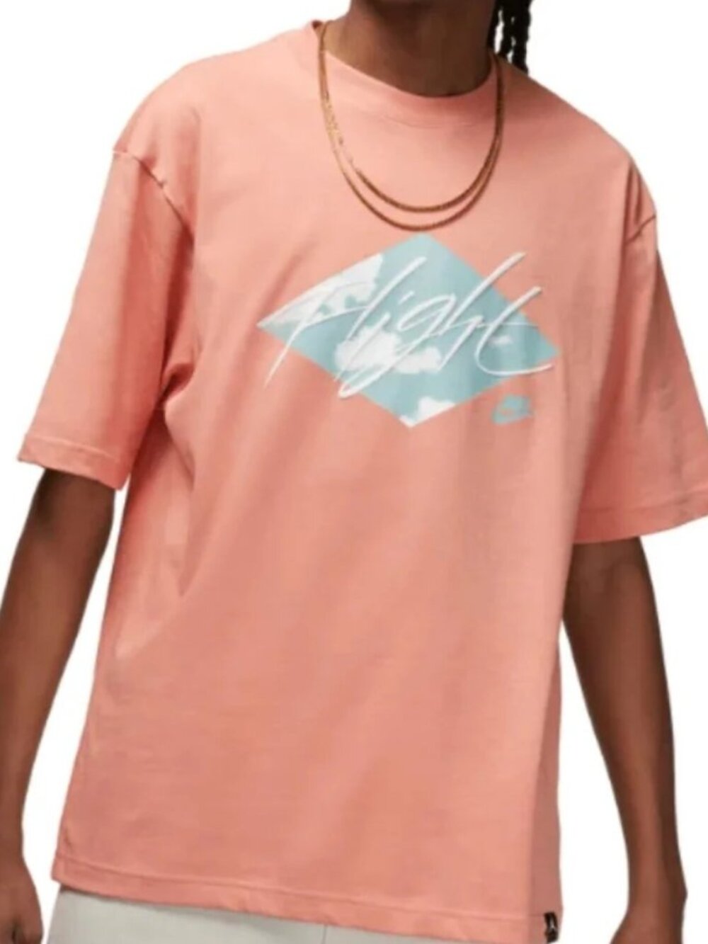 Nike Jordan Flight Essentials Graphic Tee Size S 100% Cotton Salmon Peach Pink